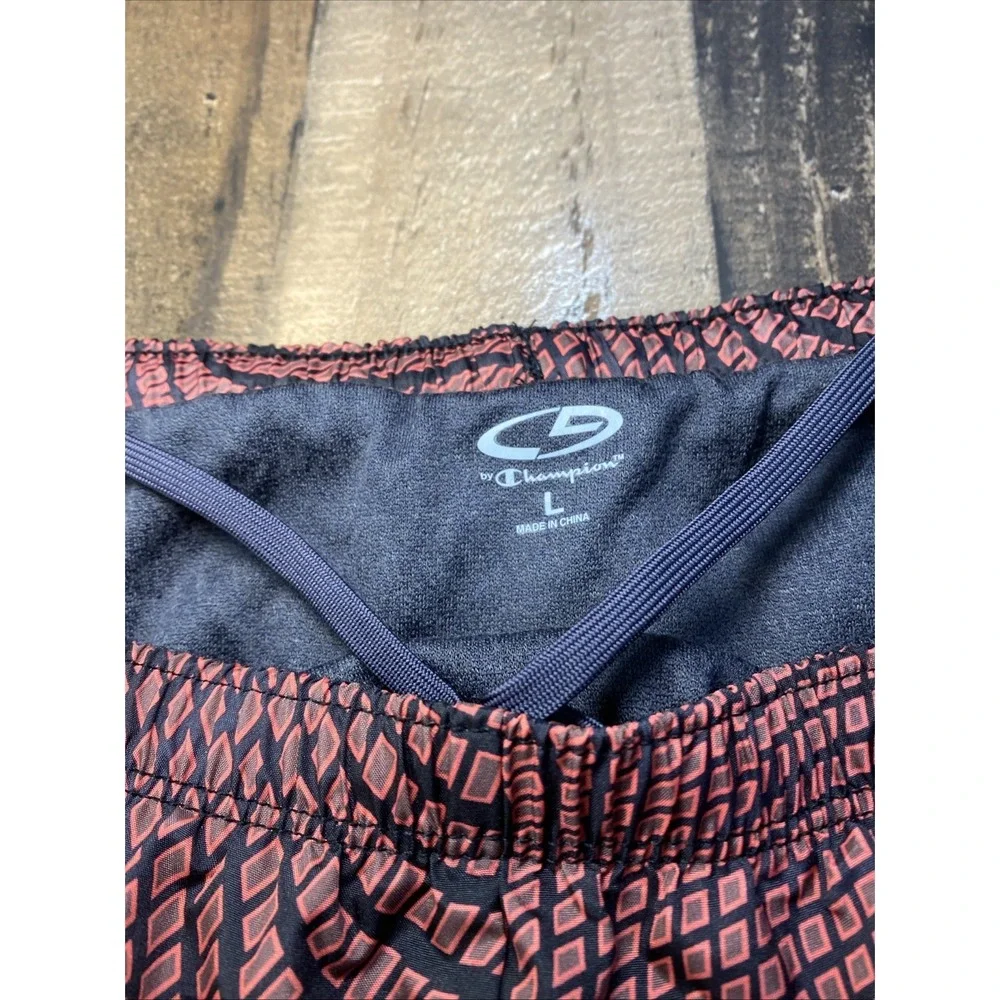 Champion Shorts Women's L Black & Orange/Red Athletic Running Lined Drawstring - Picture 2 of 11